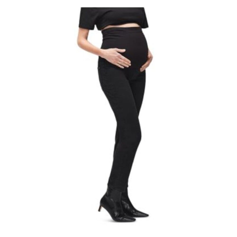 7 FOR ALL MANKIND Womens Black Elasticized Belly Jeans Maternity 30 Waist